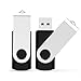 2 Pack 8GB USB Flash Drive USB 2.0 Thumb Drives Jump Drive Fold Storage Memory Stick Swivel Design - Black