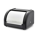 Morphy Richards Panera compacta, 8 L, diseño de carbono y acero inoxidable para mayor durabilidad y pan más fresco, tapa de fácil acceso, tecnología de amortiguación de ruido, base antideslizante