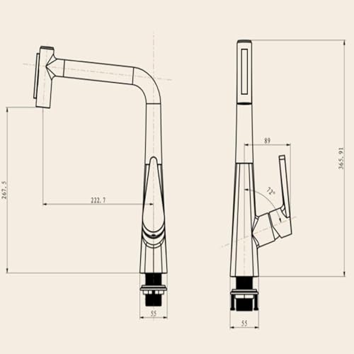 Grifo de cocina con rociador extraíble monomando giratorio 360 grados Modelo A 8