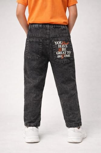Image of Boys Cargo Pants, Kids Cargo Jeans with Pockets, Adjustable Waist, Stretch Denim Casual Pants for Boys