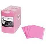 Dental Bib(125 Pack) – Pink Dental Bibs Disposable – Multipurpose & Waterproof Tattoo Bibs – Soft & Flexible Pink Bibs for Dental Tray Covers – 3-Layer Protection Nail Napkins for Acrylic (Pink)