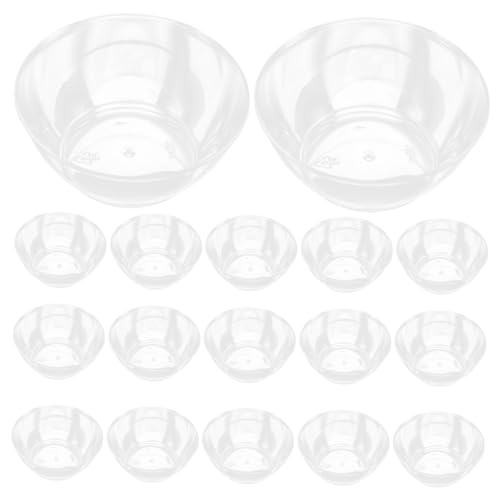 Didiseaon Large Transparent Plastic Serving Bowls 100pcs Salad Bowls Disposable for Catering Café Banquet Party Camping