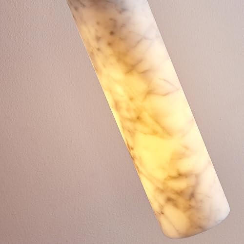 Swemopp Natural Alabaster Glass Light Pendant For Kitchen Island Sink Nordic Modern Linear Chandelier White Marble Long Tube Ceiling Hanging Lamp thumb #4