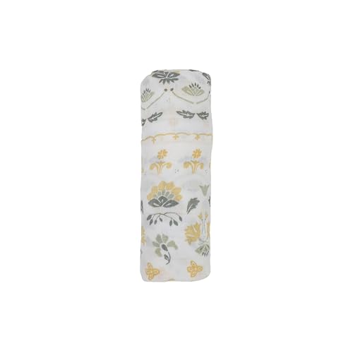 Image of Little Unicorn Deluxe Swaddle | Single | 100% Rayon Muslin from Bamboo | Super Soft | Newborns and Infants | Large 47 inch x 47 inch | Machine Washable (Heirloom Floral)