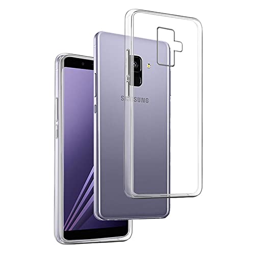 REY Funda Carcasa Gel Transparente para Samsung Galaxy A8 2018 / Galaxy A5 2018, Ultra Fina 0,33mm, Silicona TPU de Alta Resistencia y Flexibilidad