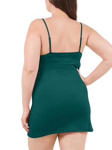 Image of Long Cotton Camisole Spaghetti Strap Tank Top for Women Basic Cami Tops Womens Undershirts - Deep Jungle X-Large