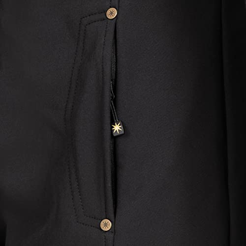 Ankerglut Damen Softshellmantel Kurzmantel Mit Kapuze Gefüttert Übergangsjacke #Ankerglutbrise Softshelljacke, Schwarz, 38 EU