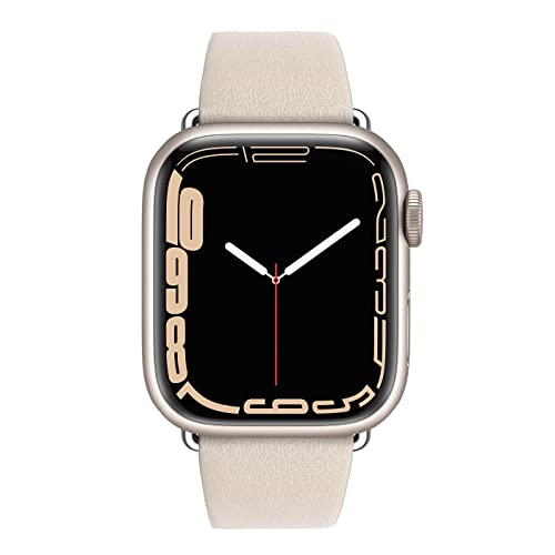 Eyamumo Thin Leather Band Compatible with Apple Watch Bands 41mm 40mm 38mm Women, Genuine Leather Bands Wristbands Replacement Straps for Apple iWatch SE2 SE Series 8 7 6 5 4 3 2 1