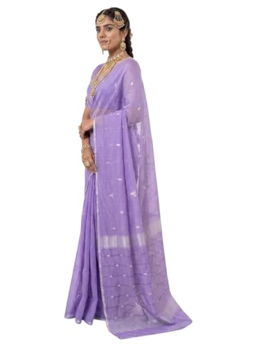 Sari Banarasi KULIA avec chemisier non cousu pour mariage