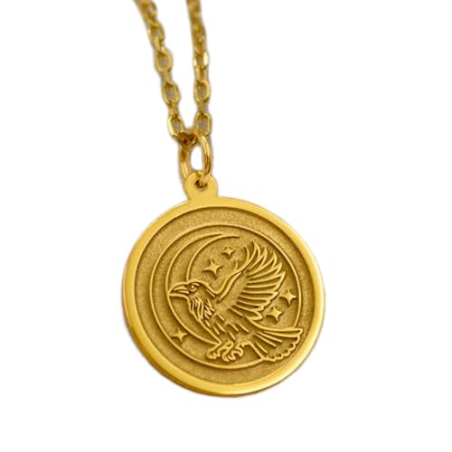 Collier corbeau argent plaqué or anti-ternissement | Chaîne robuste 45,7 cm LKBEADS
