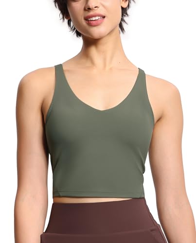 Image of THE GYM PEOPLE Womens' Sports Bra Longline Wirefree Padded with Medium Support