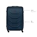 WENGER Prymo Large Hartschalenkoffer mit 4 Rollen, Trolley, Groß, 93 (107) l, Sicherheitsschloss, Damen Herren, Reisen Urlaub, Blau, 653634