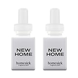 Pura & Homesick Home Scent Refill - Smart Air Diffuser - Up to 120-Hours of Luxury Fragrance per Refill - Home Essential - Clean & Safe Diffuser Fragrance - 2 Pack, New Home