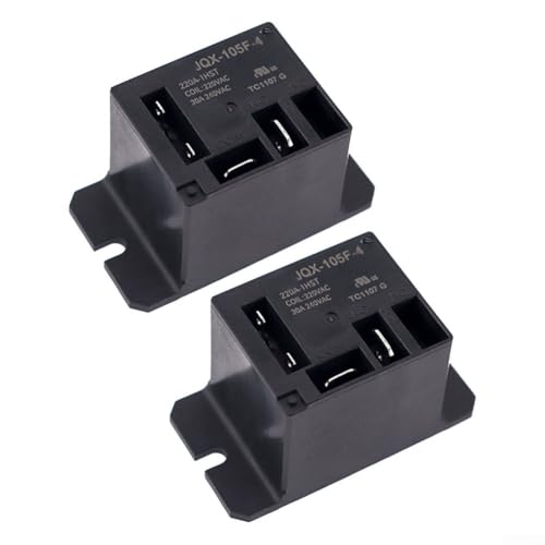 2 relés de aire acondicionado JQX-105F-4 de 4 pines con calificaciones de contacto resistentes y diseño para HVAC, para control industrial y sistemas de gestión de energía (B)