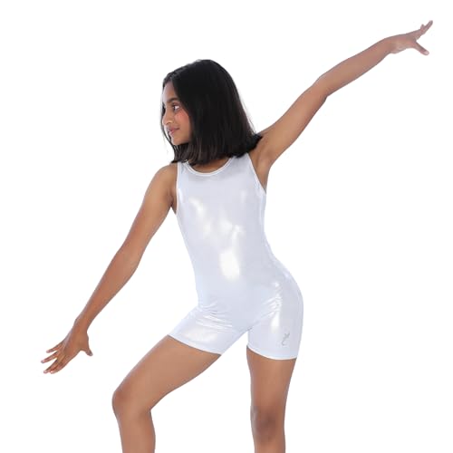 Image of IKAANYA Girls Unitard or Biketard for Gymnastics, Dance, Acrobatics or Swimming (Ages 3-15)
