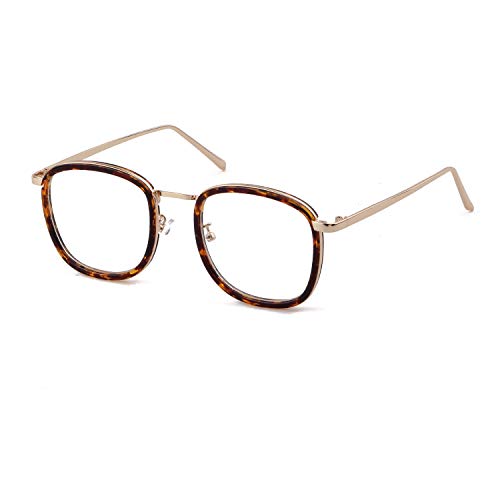 ADEWU Lunettes Rétro Rectangulaires Métal Lentilles claires Lunettes de Soleil Vintage pour Femmes Hommes Cover