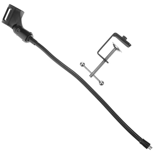 EXHUMKY Soporte de Micrófono Cuello de Cisne Ajustable Soporte de Teléfono para Escritorio Clip Metálico Flexible Brazo para Micrófono para Teléfono Móvil para Streaming y Podcast
