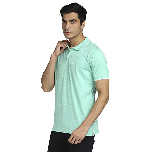 Image of Colorplus Men's Pure Cotton Print Pattern Tailored Fit Polo Neck Half Sleeve Casual T-Shirt