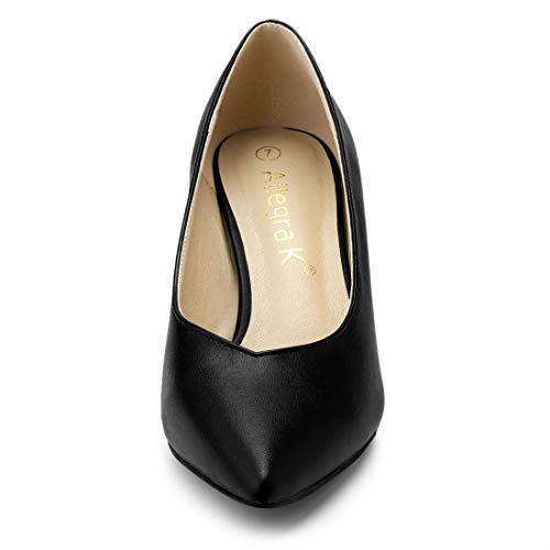 Allegra K Women's Pointed Toe Low Kitten Heel Dress Pumps3