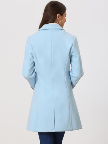Image of Allegra K Womens Winter Elegant Pea Coat 2026 Single Breasted Long Overcoat | Notch Lapel Collar, Warm, Work Office Trench Coats,Outwear Outfit