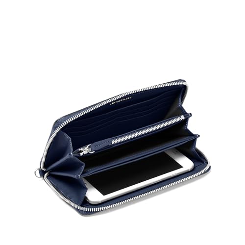 Leatherology Navy Blue Klyde Continental Wallet - 12 credit card slots, secure zipped coin pocket, multiple compartments for phone or checkbook4