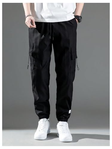 SHENHE Men's Cargo Joggers Drawstring Elastic Waist Outdoor Travel Pants with Pockets4