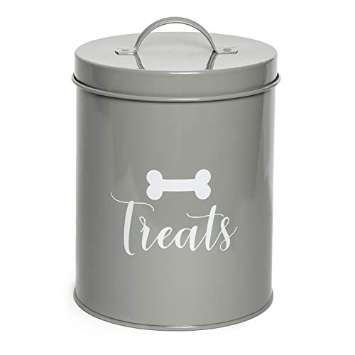 Park Life Designs Dog Treat Jar – Metal Pet Food Container 1.4 liter (Gray) | Treat Jar- Dog and Cat Treat Container with Lid, Keeps Treats Fresh and Pets Happy| Easy to Clean, Dishwasher Safe Park Life Designs Dog Treat Jar – Metal Pet Food Container 1.4 liter (Gray) | Treat Jar- Dog and Cat Treat Container with Lid, Keeps Treats Fresh and Pets Happy| Easy to Clean, Dishwasher Safe