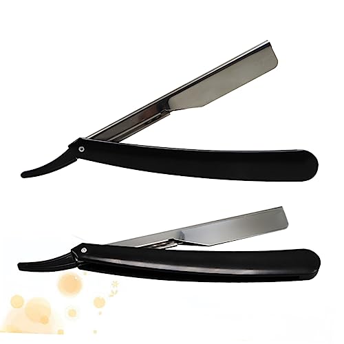 TOVINANNA 2pcs Straight Razor for Beard Shaving Folding Shaving Razor Tool for Men