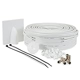 SSL Satellites 80CM Zone 2 Freesat HDR Satellite Dish DIY Self Installation Kit, Latest Dish with Quad LNB, 50 Meter Twin White Coax Cable, All necessary Brackets, Bolts and SATELLITE FINDER - Image 7