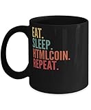 Htmlcoin Crypto, Eat Sleep Htmlcoin Repeat Mug 11oz, black