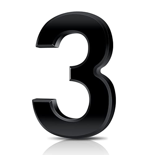 Vicloon Hausnummer, 3 in Schwarz Acryl Hausnummer,Höhe 7.5cm,...