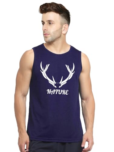 Image of Men's Sleeveless T-Shirt - 100% Pure Cotton, Nature Print - Comfortable Breathable Gym Tank Top