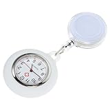 COSMEVIVI Reloj de Bolsillo con Carrete de Placa Reloj de Enfermera Colgando Clip en Relojes para Enfermera Reloj de Hombre Reloj Clip Reloj Colgante de Bolsillo Reloj de Bolsillo con Clip