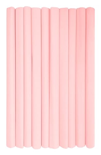 Interdruk - Rollos de papel crepé para niños, bricolaje y decoraciones - Paquete de 10 rollos (50 cm x 200 cm, 28 g/m2) - 34 rosa polvo pastel