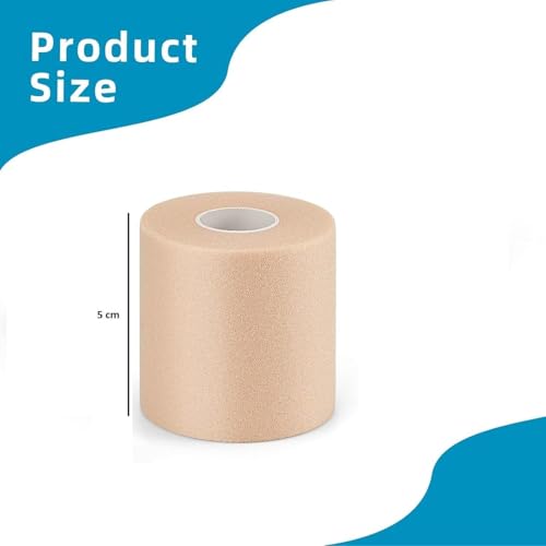 Image of Underwrap Pre Wrap Foam for Use Under Rigid Tape | Soft Base Layer for Ankle, Knee, Wrist & Hand Support | Comfortable, Sweat-Resistant, Easy to Tear (5 cm X 10 mtr)