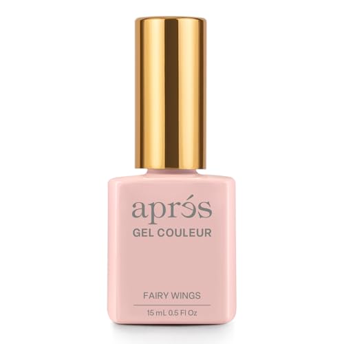 APRÉS Gel Color Nail Polish 15 ml Nude Collection No Wipe Highly Pigmented Medium Viscosity with Brush-X Nail Art Brush - Salon Quality | HEMA & TPO-Free (Fairy Wings - N06)