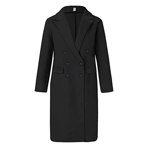 Manteau d'hiver festif femme veste laine double boutonnage finitions revers