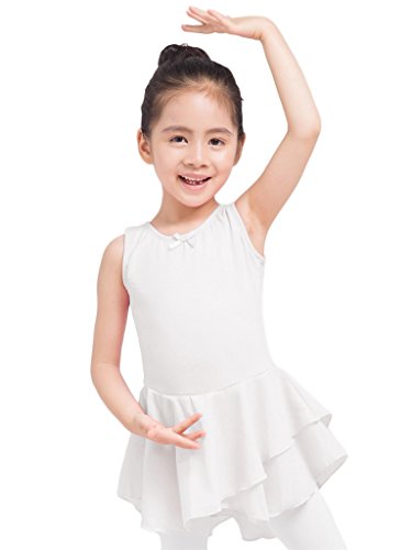 Dancina Toddler Ballet Leotard Tank Top Dress Full Front Lining 2T White
