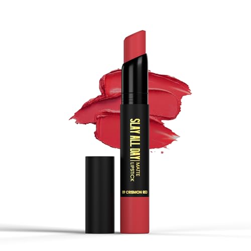Image of Hilary Rhoda Slay All Day Matte Lipstick | Transfer-proof & Smudge-proof | Long-Lasting & Premium Creamy Lipstick | Waterproof & Vibrant Colour lipstick | 2.6g (Rebel Rose - Shade 13)