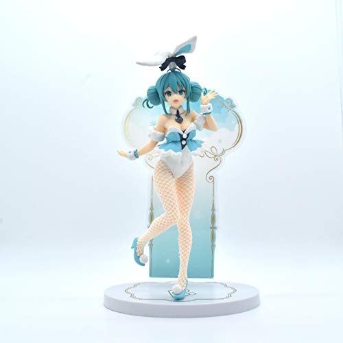 2021 Original Furyu Japaense Anime Figura Premio Miku BiCute Conejitos Blancos Ver. Acción Colletible Modelo Juguetes para Niños 31cm [Tamaño Grande]