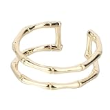 DOITOOL Anillo de Dedo Abierto para Mujer Anillo de Moda Dorado para Dedo Índice Aleación Resistente Diseño Elegante para Fiestas y Uso Diario