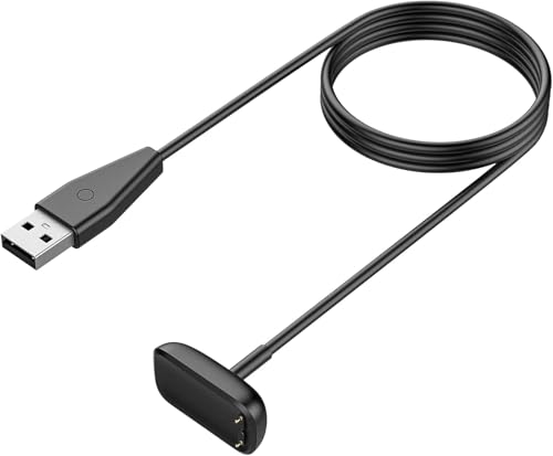 TiMOVO 1 PZ Caricatore Compatibile con Fitbit Luxe/Charge 6/5/Luxe Special Edition Fitness Tracker, 3,3'/100 CM Cavo di Ricarica di Ricambio Cavo con Magnetico USB per 6/5 / Luxe Smartwatch - Nero