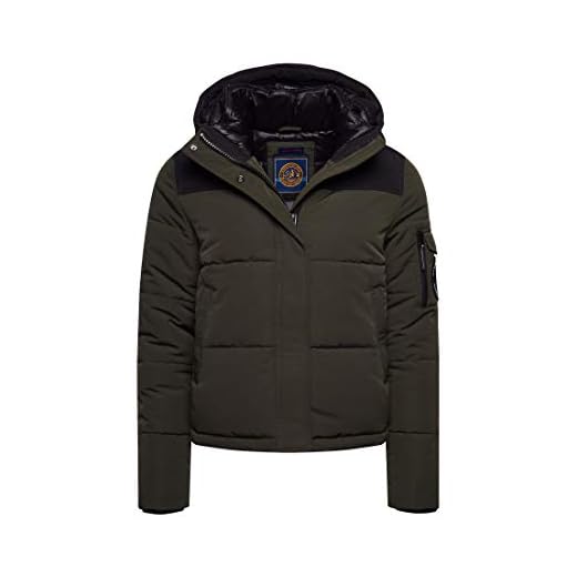 Superdry Quilted Everest jacka för kvinnor, Army Kaki, XL