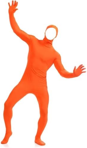 Costume Orange Complet Slenderman - Homme/femme - Pour Halloween, Carnaval, Cosplay, écran Vert - Taille Unique élastique