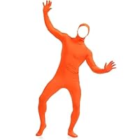 Générique Combinaison intégrale Unisexe pour Homme et Femme - Costume d'halloween - Carnaval - Costume Slenderman - Orange - Lorax Ouvert - Cosplay - Combinaison Seconde Peau - Adulte