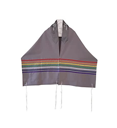 GALILEE SILKS Personalized Handmade Rainbow Tallit, Joseph's Coat of Many Colors Tallis, Bar Mitzvah Tallit Set, Tzitzit from Israel, 20 inch by 72 inch