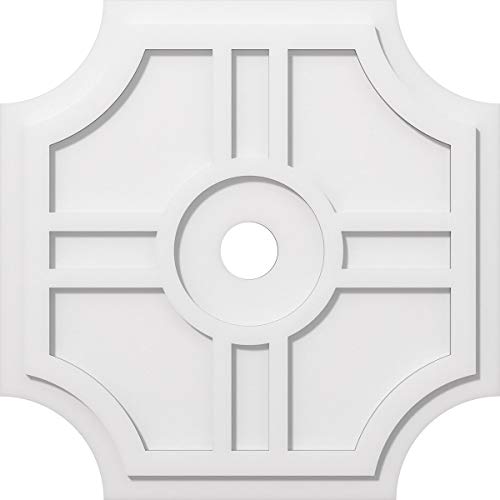 Ekena Millwork CMP26HS-03000 Haus Architectural Grade PVC Contemporary Urethane Ceiling Medallions 26"OD x 3"ID x 8 1/2"C x 1"P by Ekena Millwork - Used condition - US$51.15