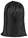 Drawstring Bag with Toggle - Nylon Cinch and Ditty Pouch - Six Pack (Black, 10 x 15 Inch)