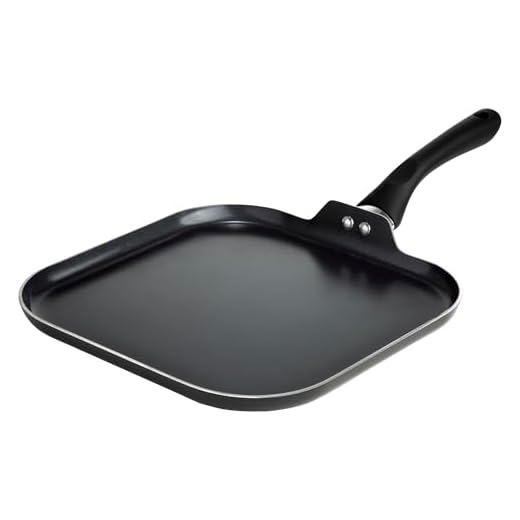 Ecolution Artistry Non-Stick Square Griddle Easy To Clean, Comfortable Handle, Even Heating, 11 Inch, Black