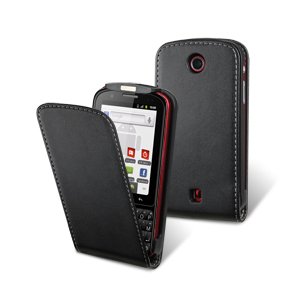 Housse à clapet Muvit Slim noire + film protecteur _ SFR Startext 2